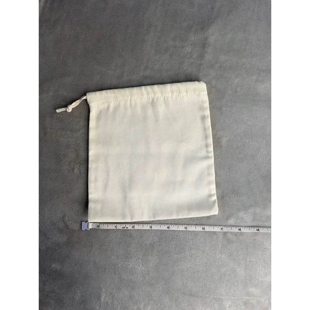 Ferragamo Cream Cotton Dust Bag Drawstring Small Belt Wallet Jewelry 8x8